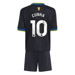 Manchester United Matheus Cunha #10 Jalkapallovaatteet Lasten Kolmas peliasu 2025-26 Lyhythihainen (+ Lyhyet housut)